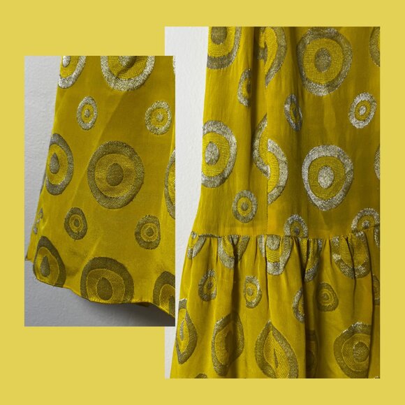 🌼 Anthropologie 100% Silk Yellow Dress – Size 2, NWOT - Picture 7 of 12